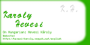 karoly hevesi business card