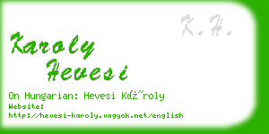 karoly hevesi business card